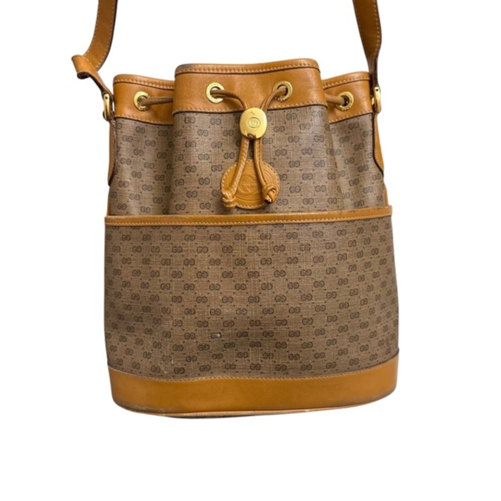 Gucci vintage micro gg canvas drawstring bucket bag